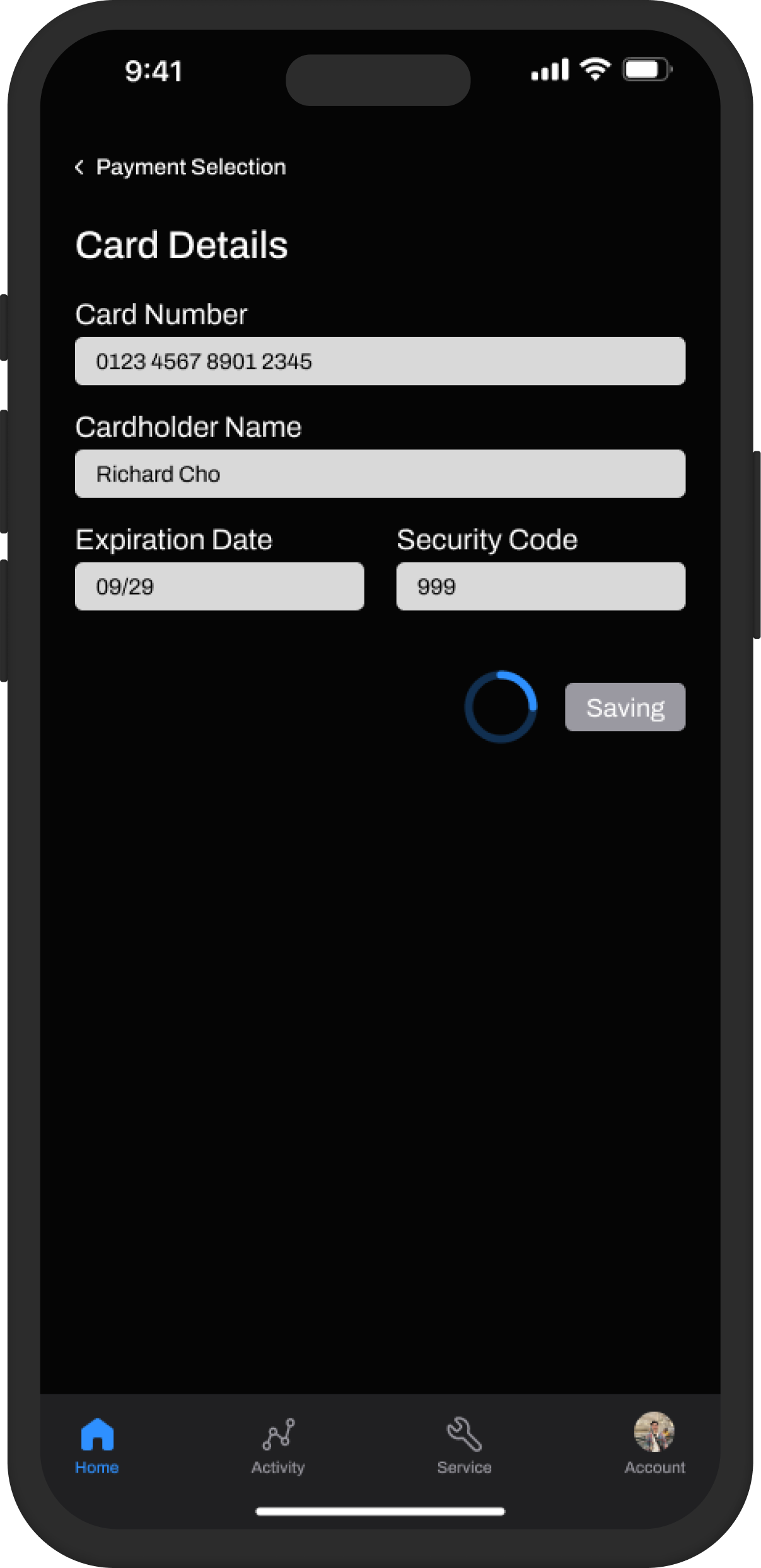 A/B testing of version 1 of the loading state