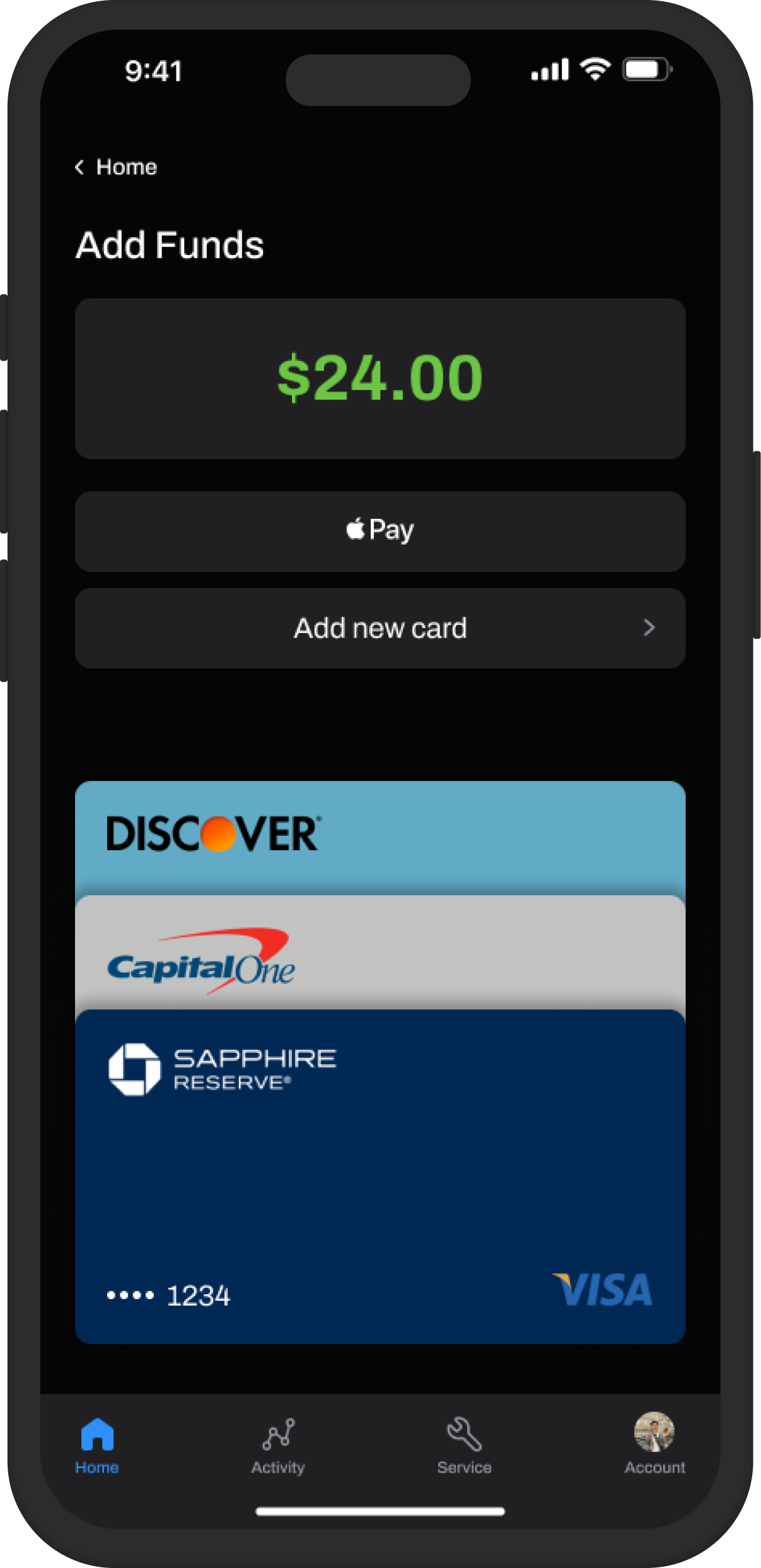 Redesign of the payment screen